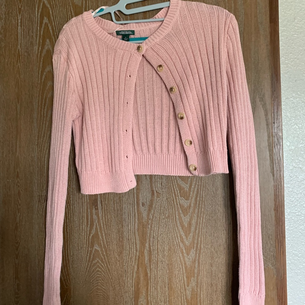 Pink cropped cardigan